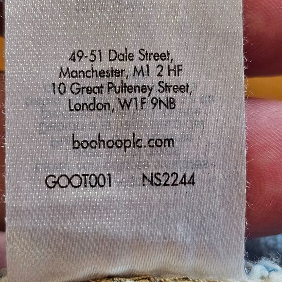 NWT Boohoo Man Mens 42 Ice Blue Denim Jean Plus Skinny Rigid Stacked Print Cargo - Picture 16 of 16